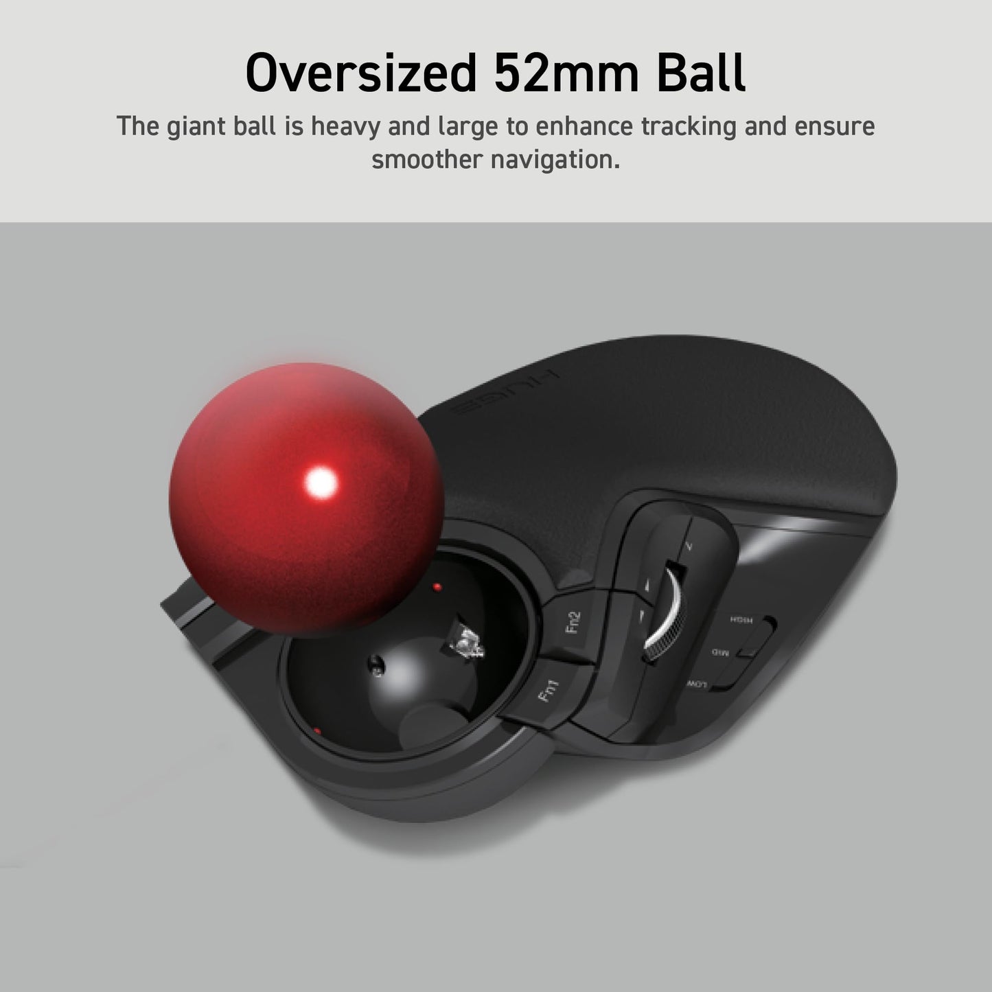 ELECOM 2.4GHz wireless finger-operated large trackball mouse, 8-button function with smooth tracking, precise optical gaming sensor, wrist rest (M-HT1DRBK)