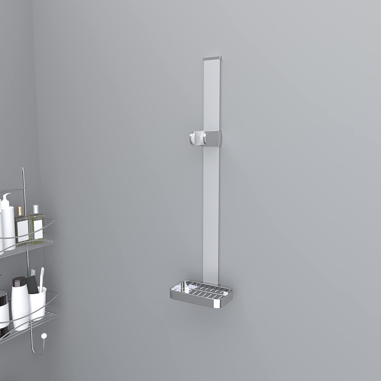 Shower rod, shower hose, shower head holder without drilling, 3M adhesive (without shower head).