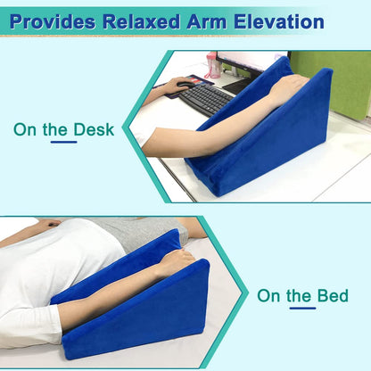 Arm elevation pillow, support arm wedge, elevation pillow post-surgery, raised wedge arm pillow for sleeping, wheelchair arm cushion, elbow pad, recovery after surgeries