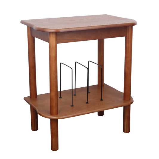 VOSTERIO wooden stand for vintage devices，Manchester furniture record player table in mid-century retro design，retro table wooden furniture for record player with storage for vinyl records