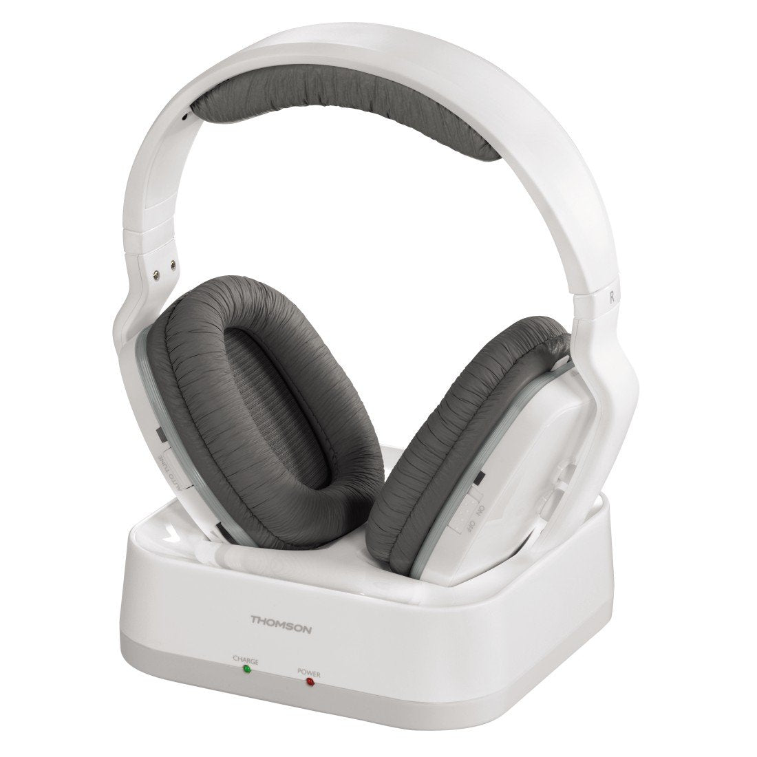 Thomson WHP3311W wireless headphones with charging station (Over-Ear, PLL-System, range 100 m, 863 MHz) white