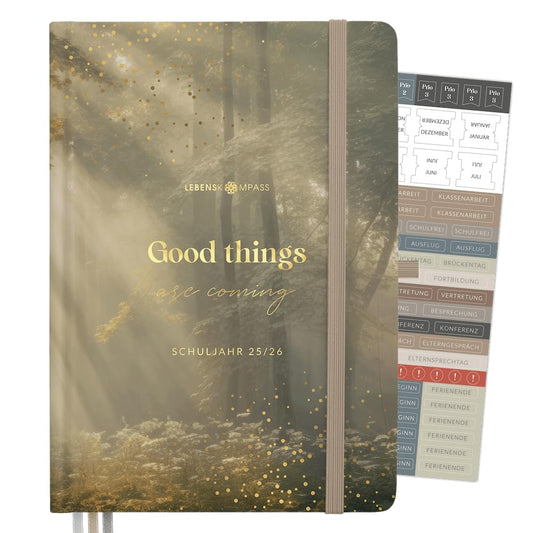 Life Compass® Teacher Planner 2025 2026 DIN A4 "Bliss" Hardcover school planner for lesson planning - ideal planner for teachers.