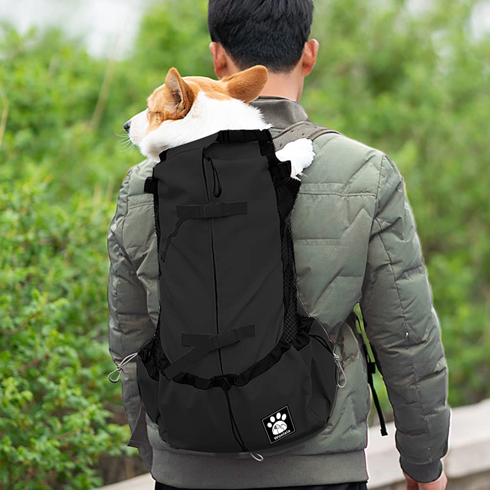 1-25 kg dog carrier with drawstring, ventilated pet backpack for small to medium dogs, daily puppy carrier for walks, outdoor, safety, convenient, lightweight.