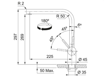Franke 115.0521.435, Kitchen faucet Atlas Neo, Stainless steel