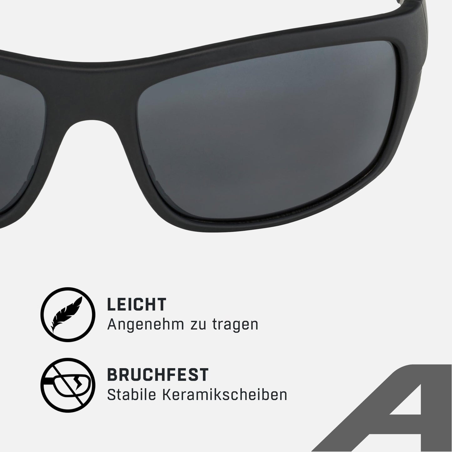ALPINA TESTIDO - Mirrored and shatterproof sports and cycling glasses with 100% UV protection for adults, all black, One Size