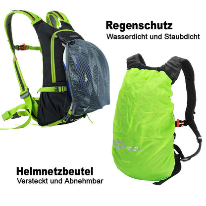 toptrek Bike Backpack 18L Ultra-lightweight Bicycle Backpack with Rain Cover and Helmet Cover Hydration Backpack Waterproof Cycling Backpack Sports Backpack Hydration Backpack (Green)