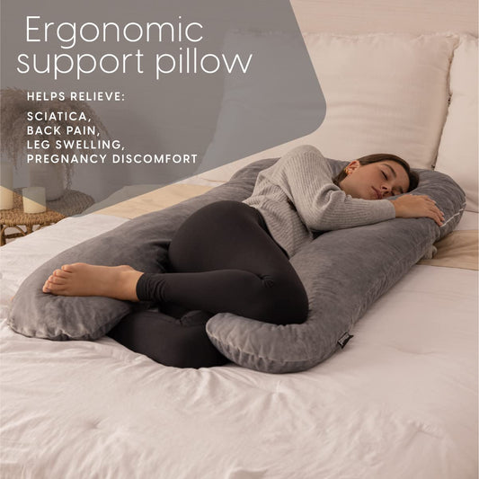 Billion Pregnancy Pillow, Side Sleeper Pillow, Memory Foam Body Pillow with Removable and Washable Cover (137 x 71 cm)