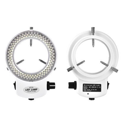 Microscope Camera 144 LED Beads Light Source Brightness Adjustable Ring Lamp (White EU Plug 110-220V)