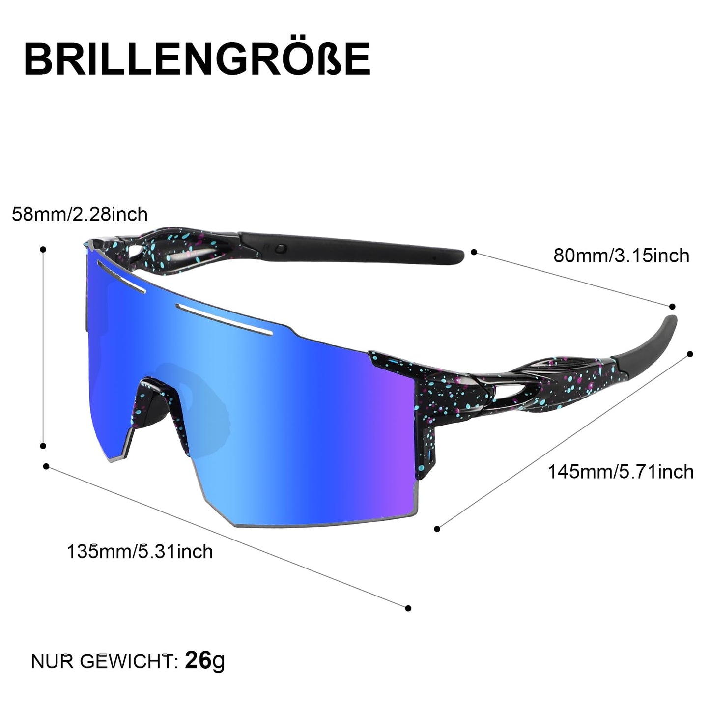 OULIQI Polarized Bike Glasses,Sport Sunglasses Men Women UV400 Sport Goggles Quick Glasses Outdoor Sports Fishing Cycling Running (1 Lens)