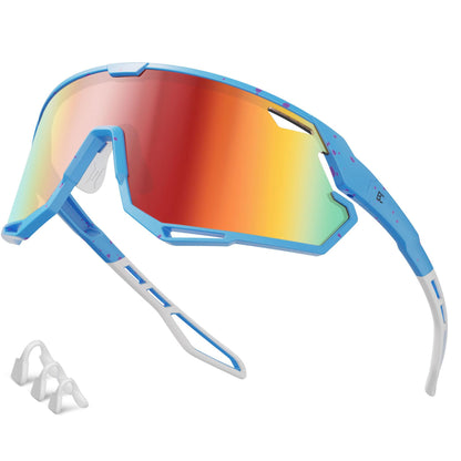 Bircenpro Sport Sunglasses for Men Women - UV Protection Cycling Glasses for Running, MTB, Golf, Road Biking and Cycling