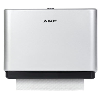 AIKE Paper Towel Dispenser Wall-Mounted without Drilling, compatible with Z/N-Fold and H2 for paper fold size 25.3 x 8 (cm) or smaller, holds 200 sheets of paper.