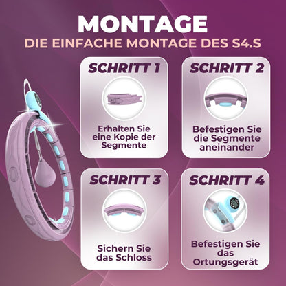 Swiss Activa+ S4.S Silent Hula Hoop Reifen for Adults with Counter 60-112cm - Extra quiet - Won't fall down - Hoop for women to lose weight - Smarter fitness with weight