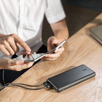 Anchor 337 Powerbank (PowerCore 26K) 26800mAh Power Bank External Battery with Dual Input Charging Port, Quick Rechargeable, 3 USB Ports for iPhone 16/15/14/XR/XS/X / 8/7, iPad, Samsung Galaxy, and more.