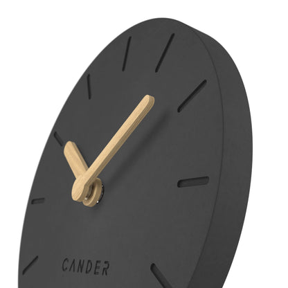 Cander Berlin MNU 2612 S tabletop clock silent without ticking 12 cm analog battery operated vintage modern grey MDF
