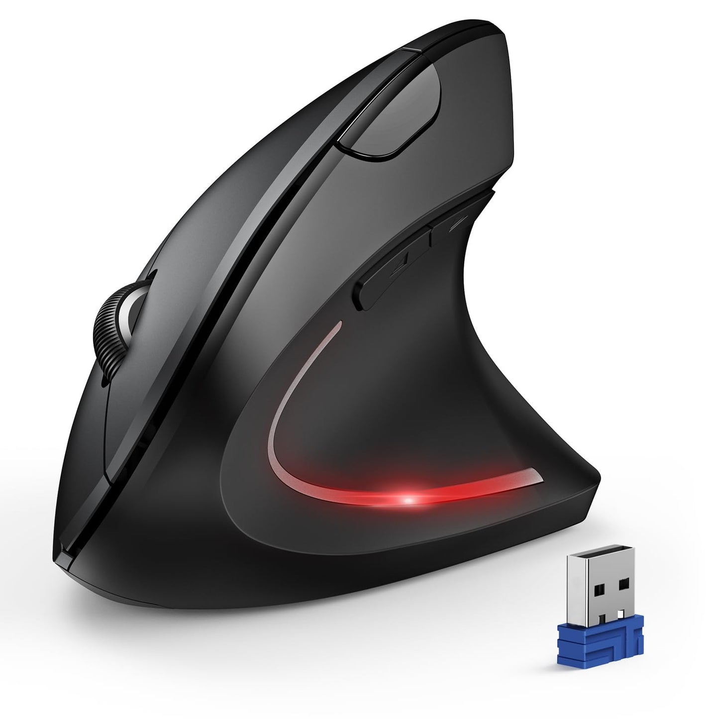 TECKNET Ergonomic Mouse, Wireless Bluetooth Vertical Mouse(BT 5.0+BT 3.0+2.4G), 6 Adjustable Levels up to 4800 DPI, Optically Quiet Wireless Mouse for Laptop/PC/Mac/Tablet/iPad(Win/Android/iOS), 6 Buttons