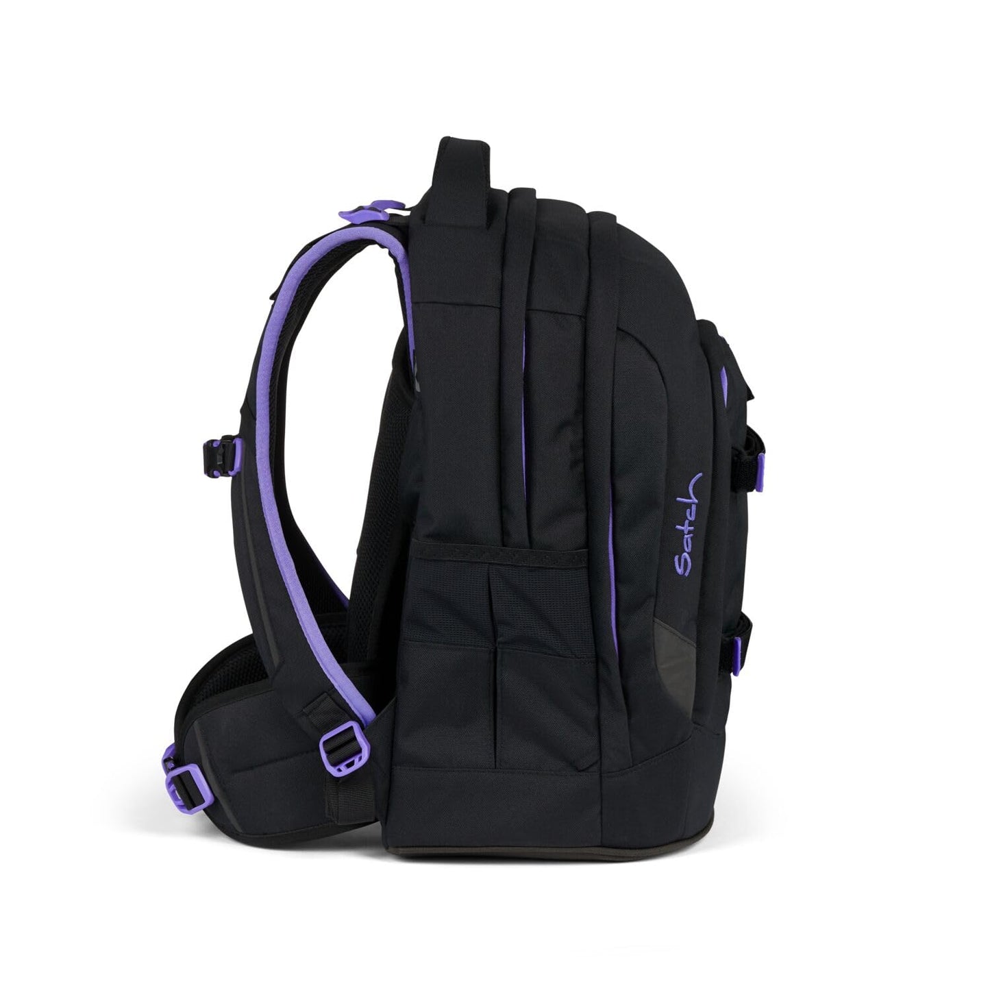 Satch Pack school backpack set 3-piece including pencil case and gym bag (Purple Phantom)