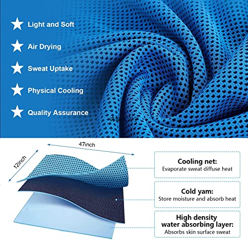 Sukeen Cool Towel (120 x 30 cm), cool cold towel for neck, microfiber ice towel, sports towel, soft, breathable cool towel for yoga, golf.