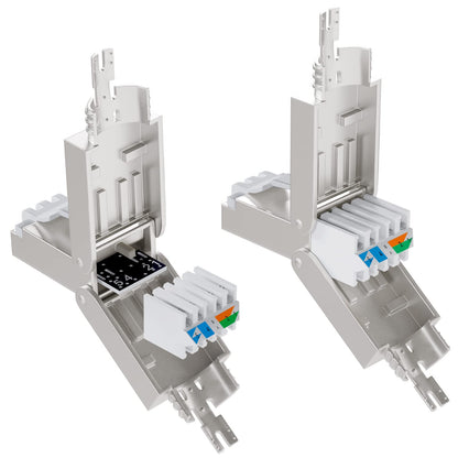 HB-DIGITAL 12x CAT 7 RJ45 plugs Network Connector for solid LAN cables Installation cable Ethernet - tool-free LSA - 10 Gbit/s AWG 22-24 fully shielded STP 50μ gold-plated contacts