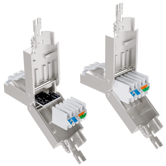HB-DIGITAL 12x CAT 7 RJ45 plugs Network Connector for solid LAN cables Installation cable Ethernet - tool-free LSA - 10 Gbit/s AWG 22-24 fully shielded STP 50μ gold-plated contacts