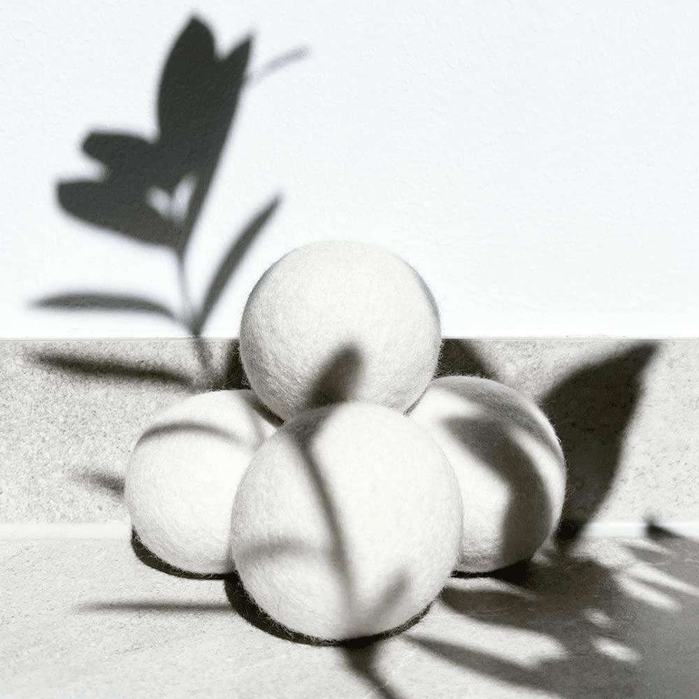FINEWORK COLLECTION Dryer Balls - 6 pieces - Size L - Dryer balls for laundry dryers - Organic Merino wool - certified - mulesing-free - soothing laundry scent