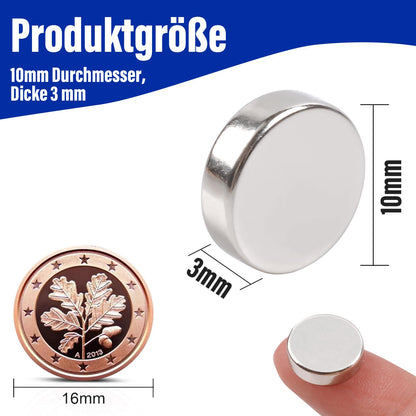 120 neodymium magnets 10x3mm - small strong mini magnets round - extra strong for magnetic board, bulletin board, refrigerator