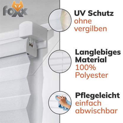Pleated blind clamp fix [Gray, 90x220 cm] without drilling for door & window, foldable blind with easy installation/Provides optimal privacy and sun protection, ideal for sun protection