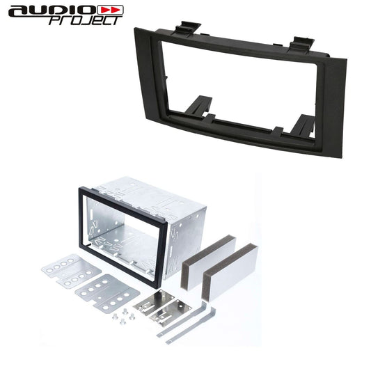 Audioproject A254 - Car radio panel double DIN compatible with VW Volkswagen Touareg 7L 2003-2010 VW T5 Multivan Caravelle Transporter Mounting slot Installation frame