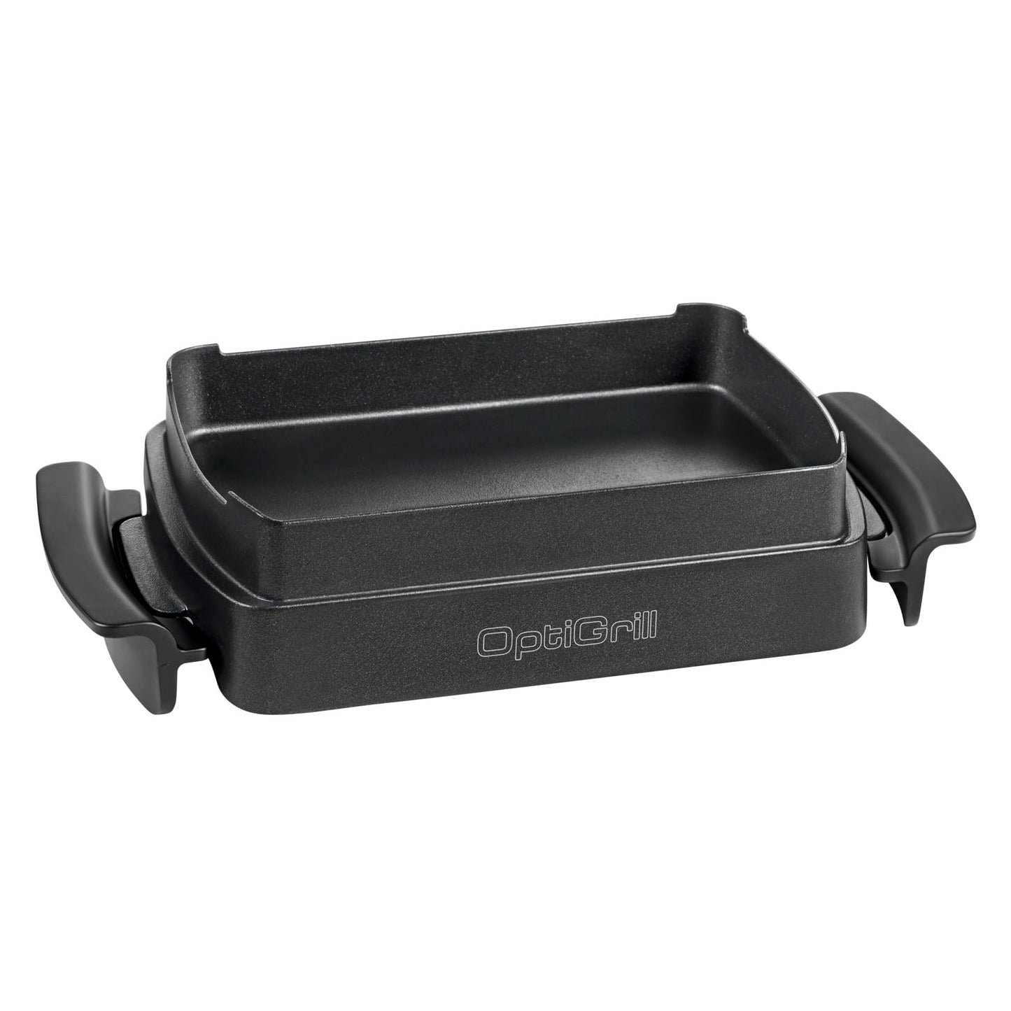 TEFAL OptiGrill Snacking & Baking Tray, non-stick coated, heat-insulated handles, for casseroles, pizza, bread & desserts, compatible with OptiGrill + and Elite, dishwasher safe, black, XA725870