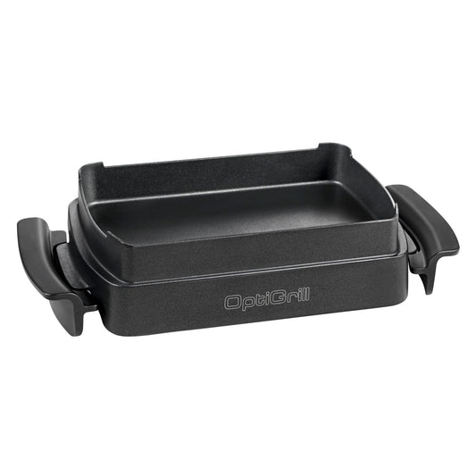 TEFAL OptiGrill Snacking & Baking Tray, non-stick coated, heat-insulated handles, for casseroles, pizza, bread & desserts, compatible with OptiGrill + and Elite, dishwasher safe, black, XA725870