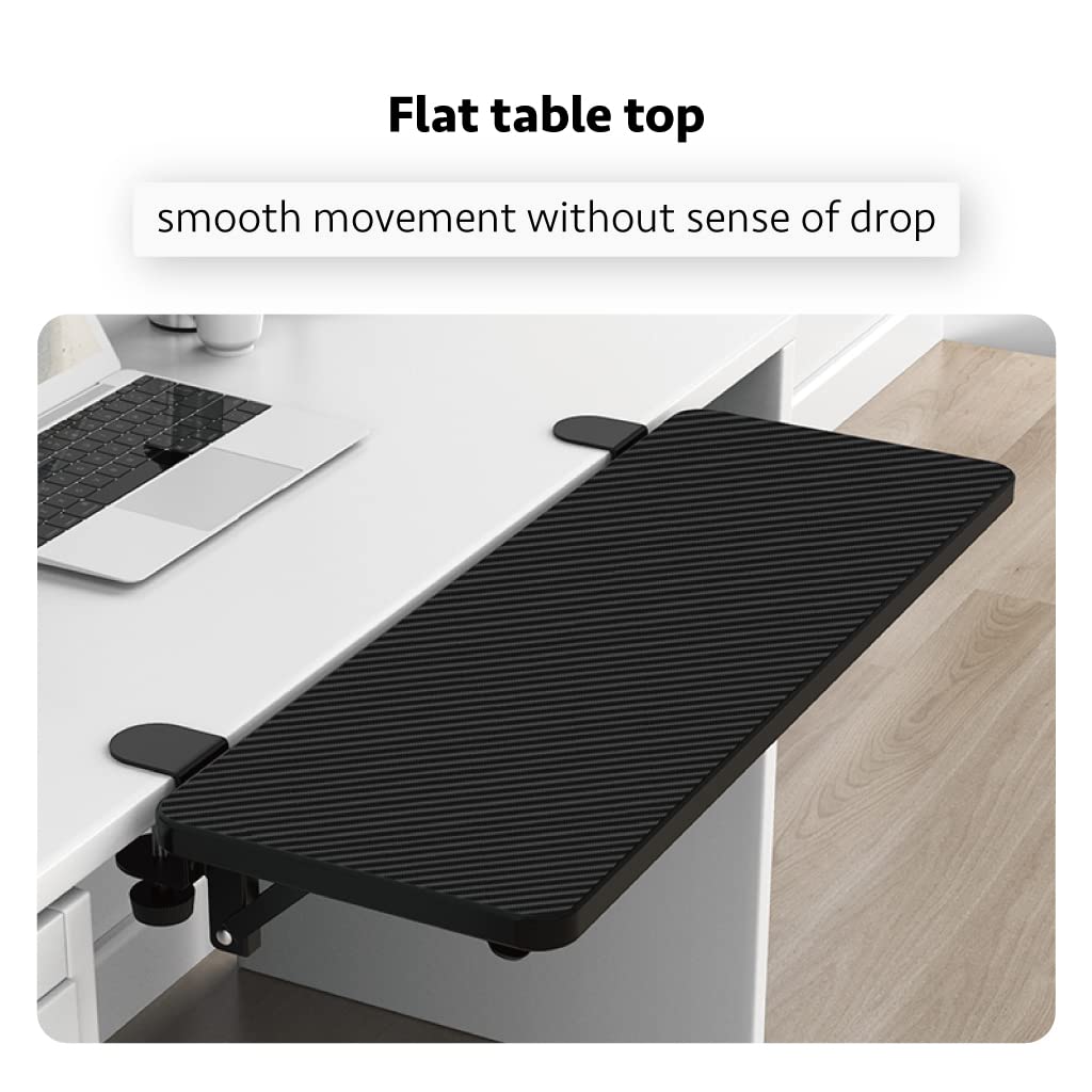 HONJIE Computer Desk Extension Board, suitable for office desks, stable mouse arm support, computer desk extension, suitable for home and office (29.53" * 9.45" (75 cm * 24 cm), white carbon fiber)