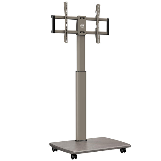 FITUEYES TV Floor Stand with Wooden Shelf TV Base TV Stand TV Stand with Wheels height adjustable swivel for 32 to 70 inch flat screen up to 40kg. Max. VESA. 400 * 600