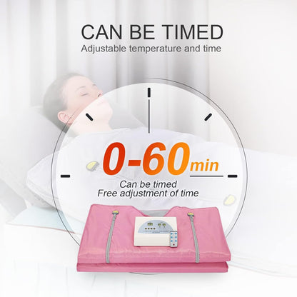 VAYOTOY Infrared Sauna 2 Zone Digital Home Sauna Blanket Professional Detox Therapy Home Infrared Sauna Portable Oxford Sauna Blanket with 4 Safety Protections for hot sweating, relaxation, detox (pink)