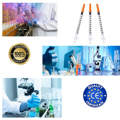 50 pieces 1 ml/cc plastic tube 27G (0.4 x 12.7mm), multipurpose measuring tools, individually packaged (27G 1/2").