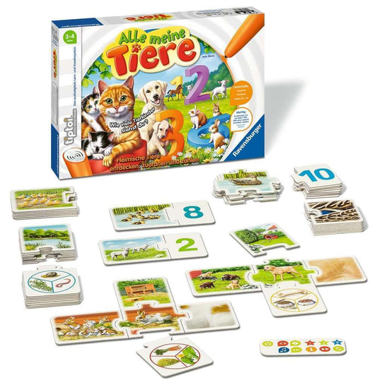 Ravensburger tiptoi 00776 - All My Animals - Game for ages 3 and up - Playfully learn numbers 1 to 10 with the help of local animals, Yellow