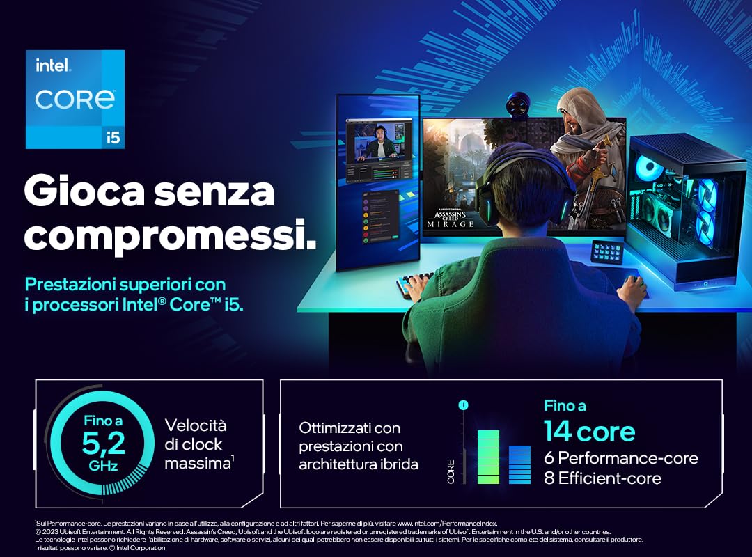 Intel® Core™ i5 desktop processor 14400F 10 cores (6 P-cores and 4 E-cores) up to 4.7 GHz