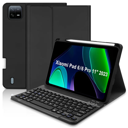 Hofsos case for Xiaomi Pad 6/6 Pro 11 inch 2023, (QWERTZ German) Xiaomi Pad 6 case with keyboard, protective cover with Pencil holder Wireless keyboard for Pad 6/6 Pro, Black