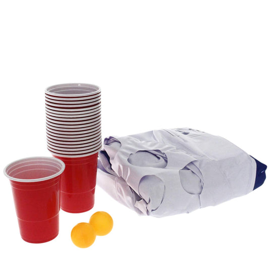 Out of the Blue 91/4025 - Air mattress, Pool Pong Game, approx. 152 x 76 x 15 cm, includes 20 plastic cups and 2 Ping-Pong balls, in a gift box.