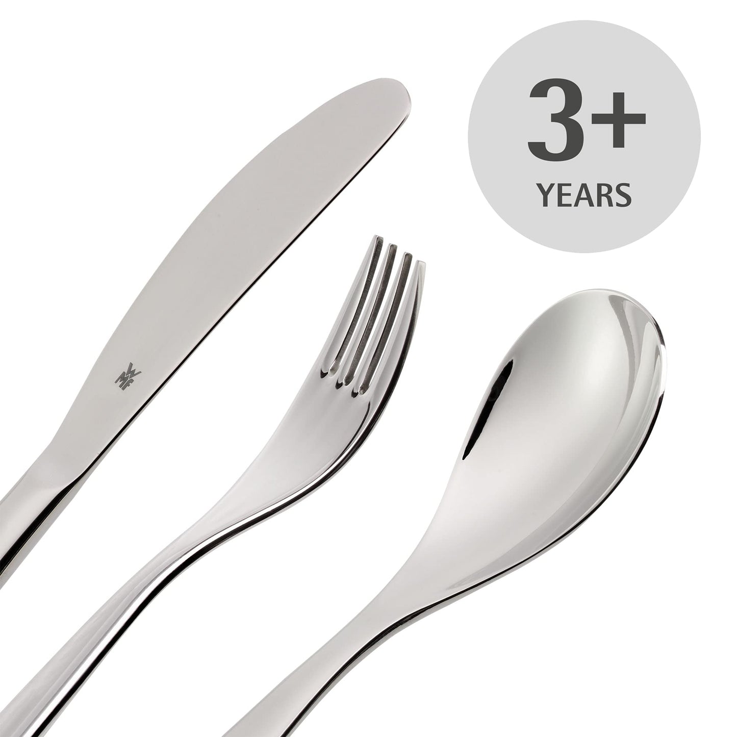 WMF Animal Kids' Cutlery Set 4-piece & Sloth Kids' Cutlery Set 4-piece, kids' cutlery stainless steel, suitable for children age 3 and up, polished Cromargan, dishwasher safe