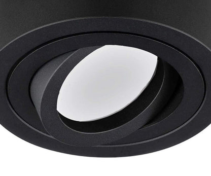 lambado® Flat LED Surface Mount Lights/Ceiling Lights Set incl. 230V 5W dimmable spots - round surface light/ceiling spots in matte black