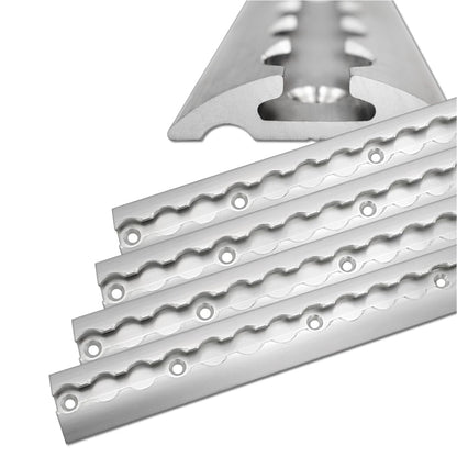 6X 2.0 meter (1975mm) aluminum airline rail half-round profile suitable for trailers, cars, trucks, campers, motorhomes, workshops, and more.