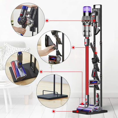 JUPELI stand, vacuum accessories. Sturdy metal holder for Dyson cordless vacuum cleaners V15 V11 V10 V8 V7 V6, black. Compatible with DC30 DC31 DC34 DC35 DC58 DC59 DC62 DC74.