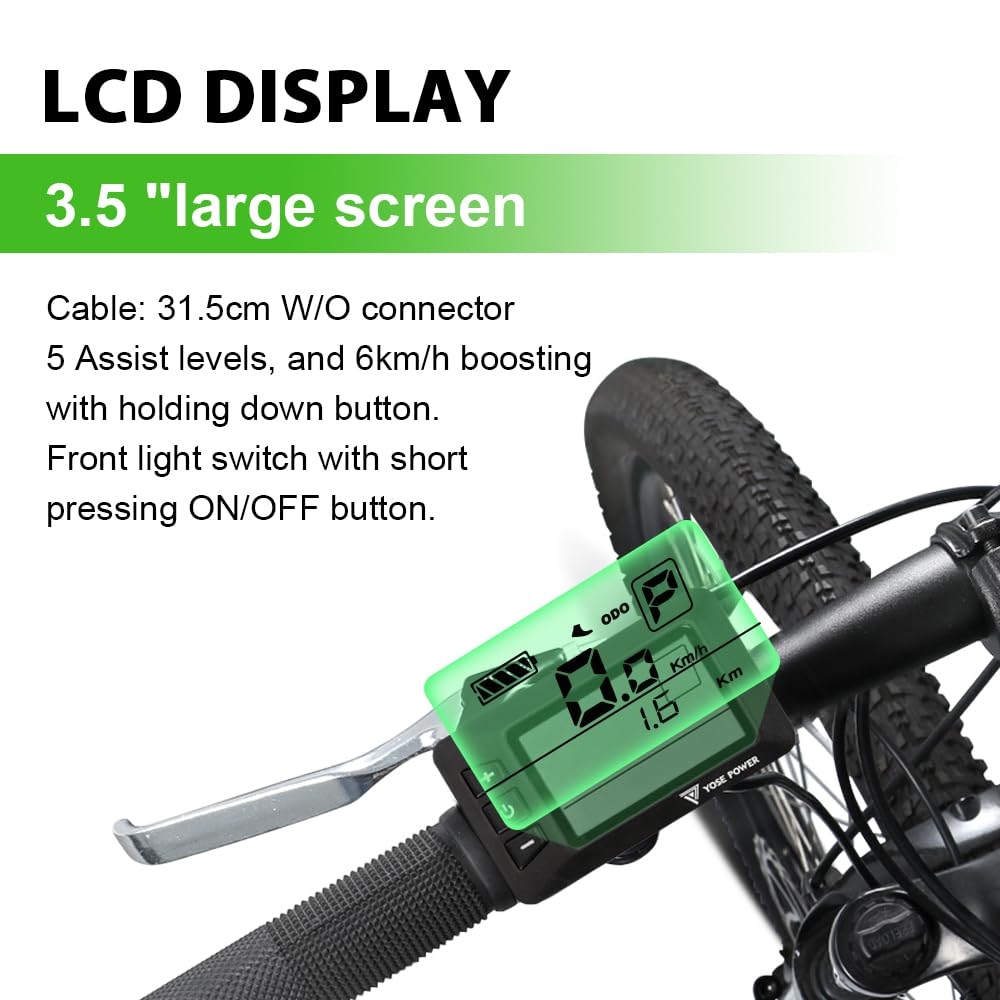 YOSE POWER Ebike Kit 36V250W 26" front motor bicycle E-Bike hub conversion kit with HL Plus 36V 15.6Ah battery DIY E-Bike LCD display