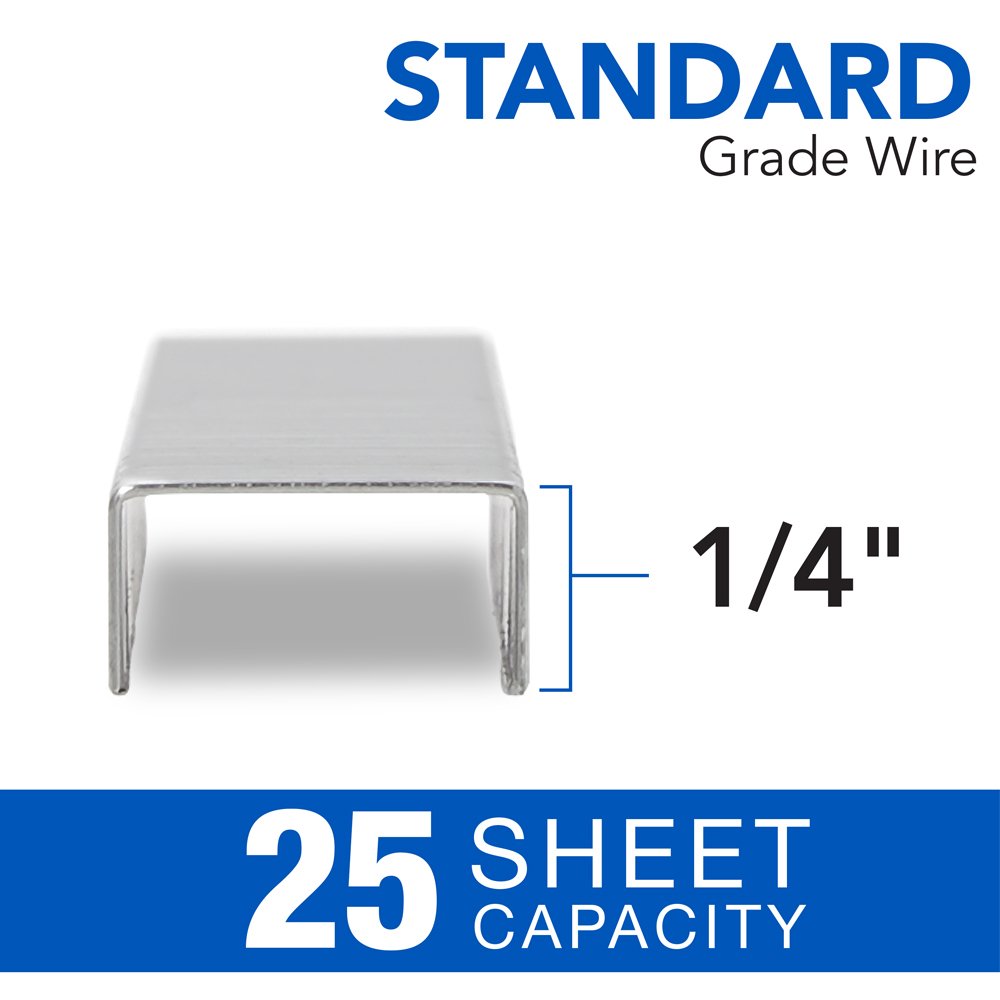 Swingline staples, 10 count, standard staples for desktop staplers, 6.35mm length, 210 staples per strip, 5000 staples per box (35111)