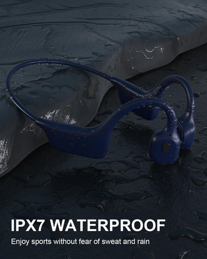 SANOTO bone conduction headphones, open ear headphones Bluetooth 5.3 wireless IPX7 waterproof sweatproof sports headphones for runners, cyclists, and fitness.