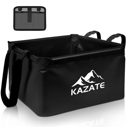 KAZATE Folding Camping Bowl 15L, Foldable Outdoor Washing Bowl, Foldable Sink for Camping (Black)