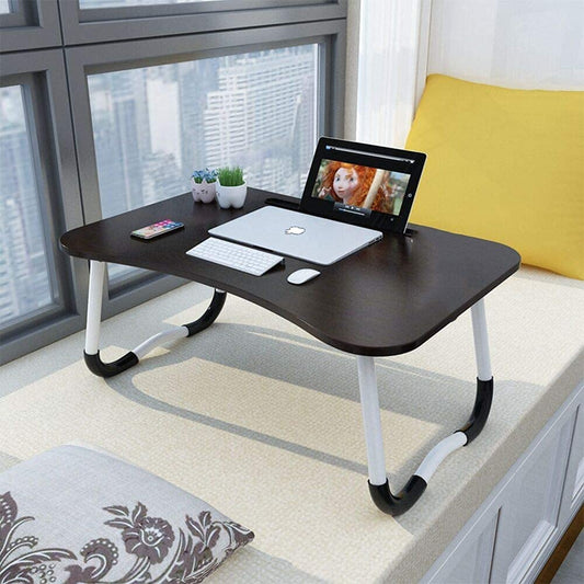 Adjustable laptop bed table Lap Standing Desk for bed and sofa Laptop Lap Desk Folding Breakfast Serving Tray Notebook Stand Reading Holder for couch floor Kids (60 x 40 cm)