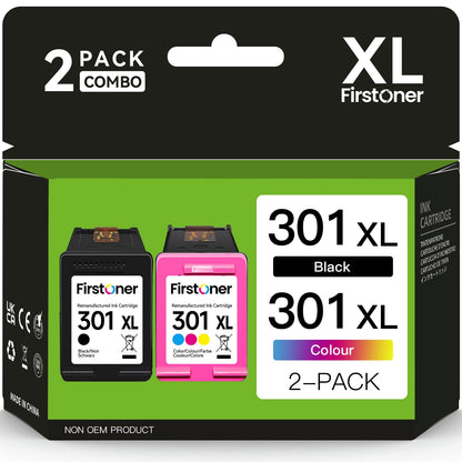 301 Ink Cartridge Multipack, 301XL Black and Color Replacement for HP 301, compatible with HP Envy 4500 4502 5530 5532, Deskjet 1000 1050 1510 2510 2540 3050, OfficeJet 3830 3834 4655 5220
