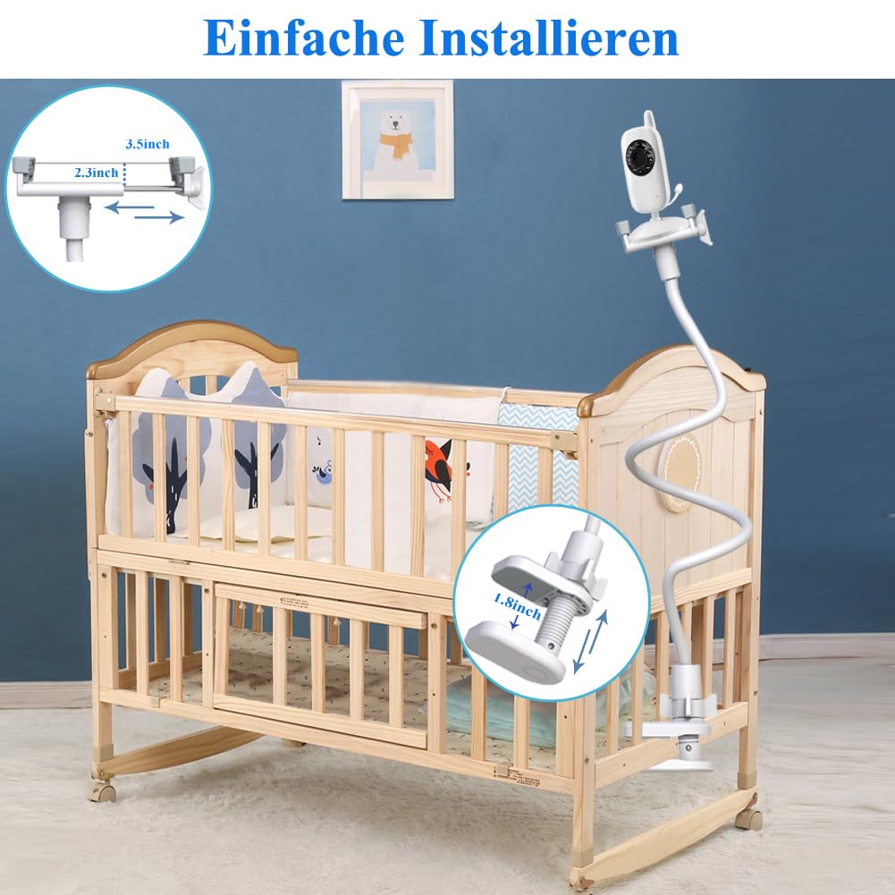 Derebir baby monitor holder camera mount compatible with Philips Avent/Momcozy/GHB/Hellobaby/Blemil/jeeber-VB805PR baby monitors.