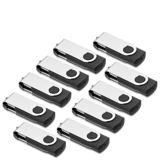 USB Sticks 8GB 10 Pack, AreTop USB 2.0 8GB 10 Pack 360 Degree USB Stick High Speed Data Storage Memory Stick (Black)