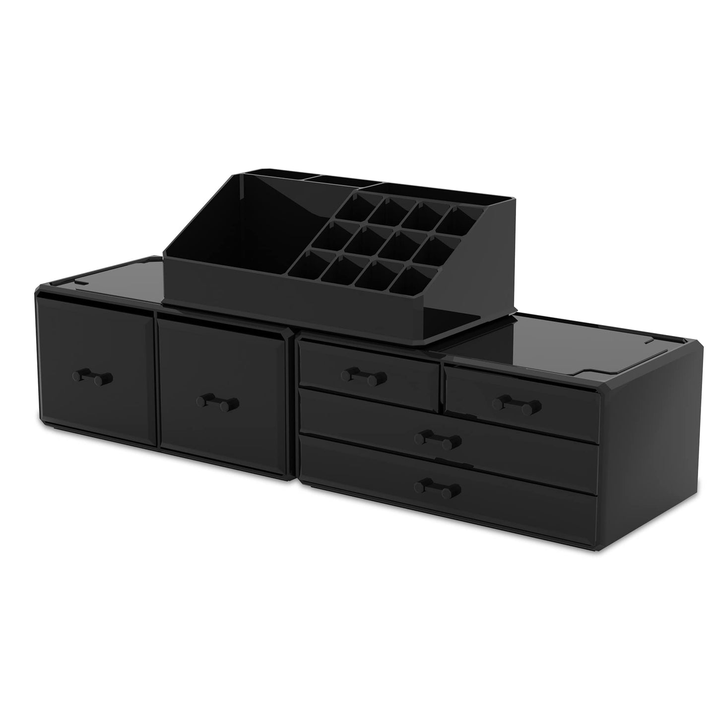 READAEER Makeup Organizer/Cosmetic Storage Box/Makeup Storage Case in 3 layers with 6 drawers, suitable for bedroom and bathroom.